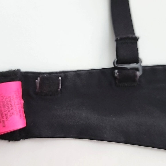⭐️2/ $40⭐️ La SENZA Body Kiss Push Up Bra Black Lace White Rhinestones Size 32B - Picture 12 of 13